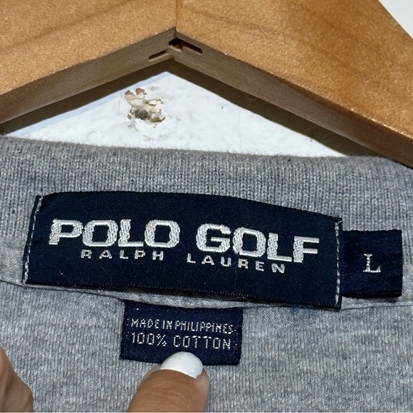 Polo Golf Ralph Lauren Gray Long Sleeve Polo Shirt Size Large Men - Picture 11 of 16